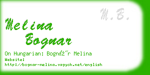 melina bognar business card